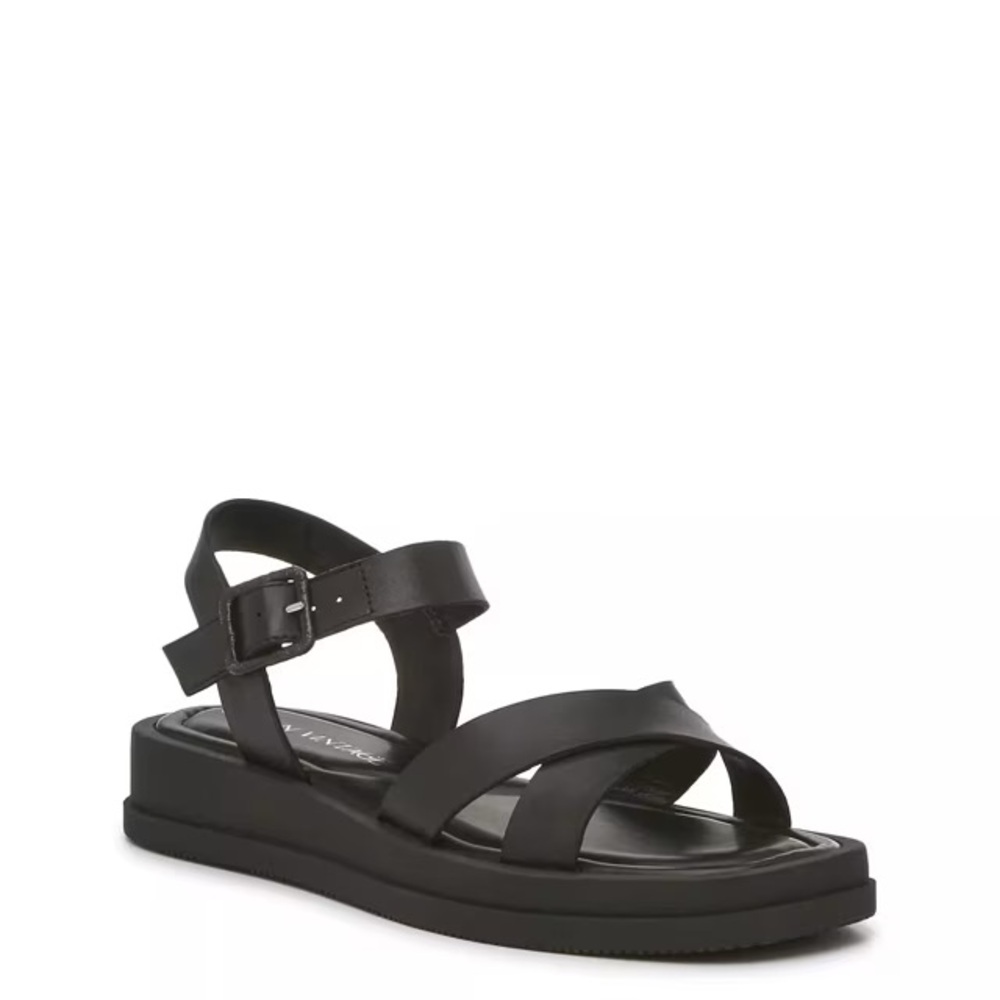 7.5 Crown Vintage Cleona Black Sandals Adjustable Straps